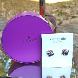 Kate Spade Small Square Glitter 1/2" Stud (1719)